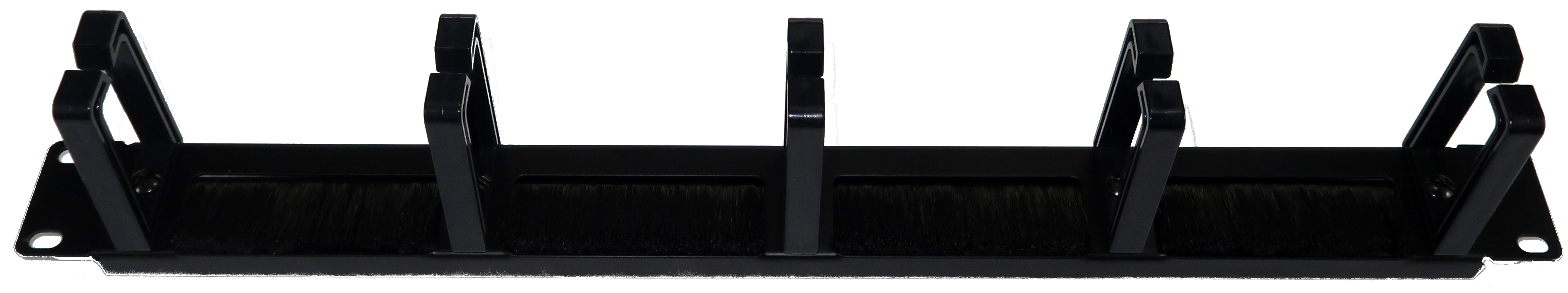 1U Cable Management Panel - Front View with Brush Strips